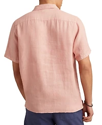Lucky Brand Men's Linen Short Sleeve Camp Collar Shirt