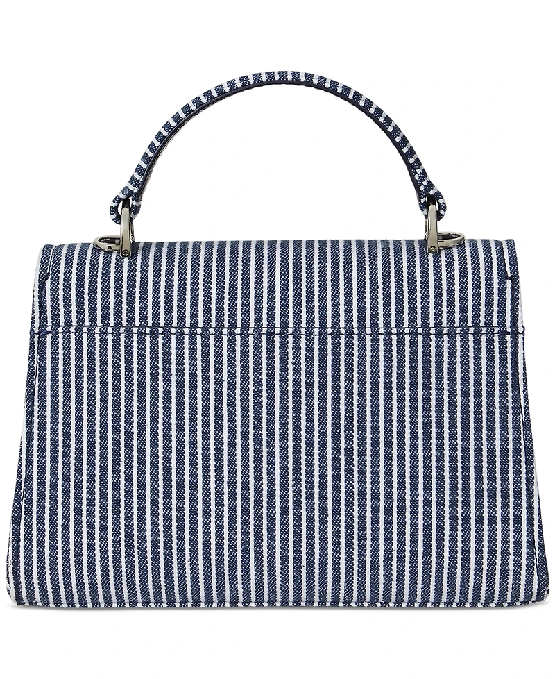 Lauren Ralph Lauren Striped Canvas Small Farrah Satchel