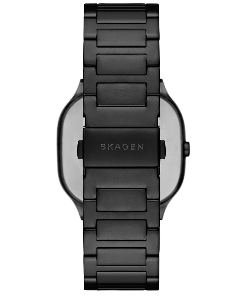 Skagen Men's Mellem Quartz Three-Hand Black Stainless Steel Watch, 40mm