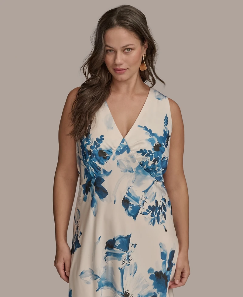 Donna Karan New York Plus V-Neck High-Low Dress