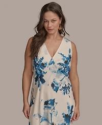 Donna Karan New York Plus V-Neck High-Low Dress