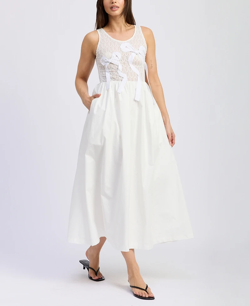 En Saison Women's Denver Mixed-Media Midi Dress