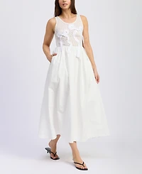 En Saison Women's Denver Mixed-Media Midi Dress