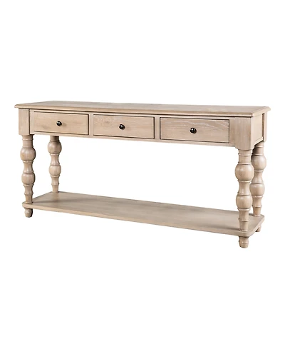 Furniture of America 64" Solid Wood Carrin Sofa Console Table