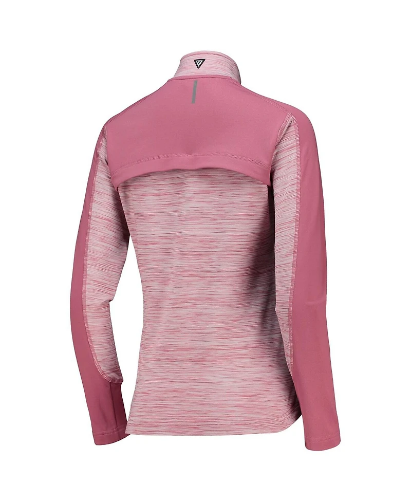 LevelWear Women's Pink Arnold Palmer Invitational Aura Space-Dye Raglan Full-Zip Top