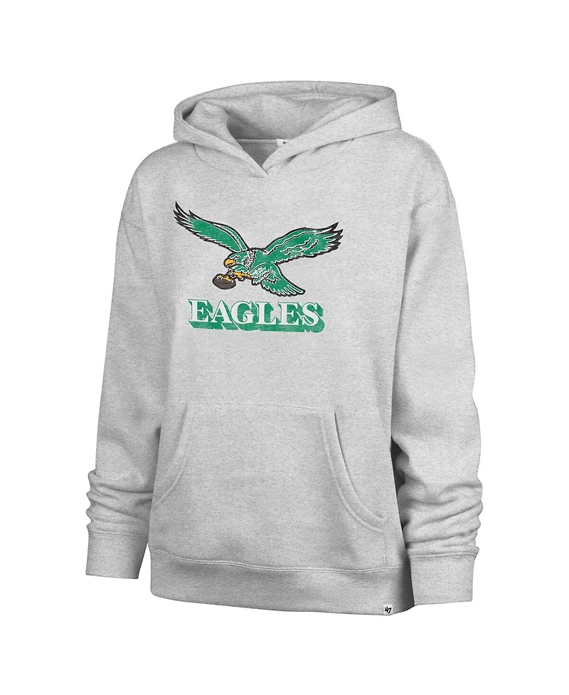 '47 Brand Women's Gray Philadelphia Eagles Distressed Standout Naomi Pullover Hoodie