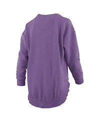 Pressbox Women's Purple Washington Huskies Melange Poncho Vintage Fleece Long Sleeve Pullover Sweatshirt