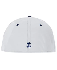 Under Armour Men's White/Navy Midshipmen Baseball Fitted Hat