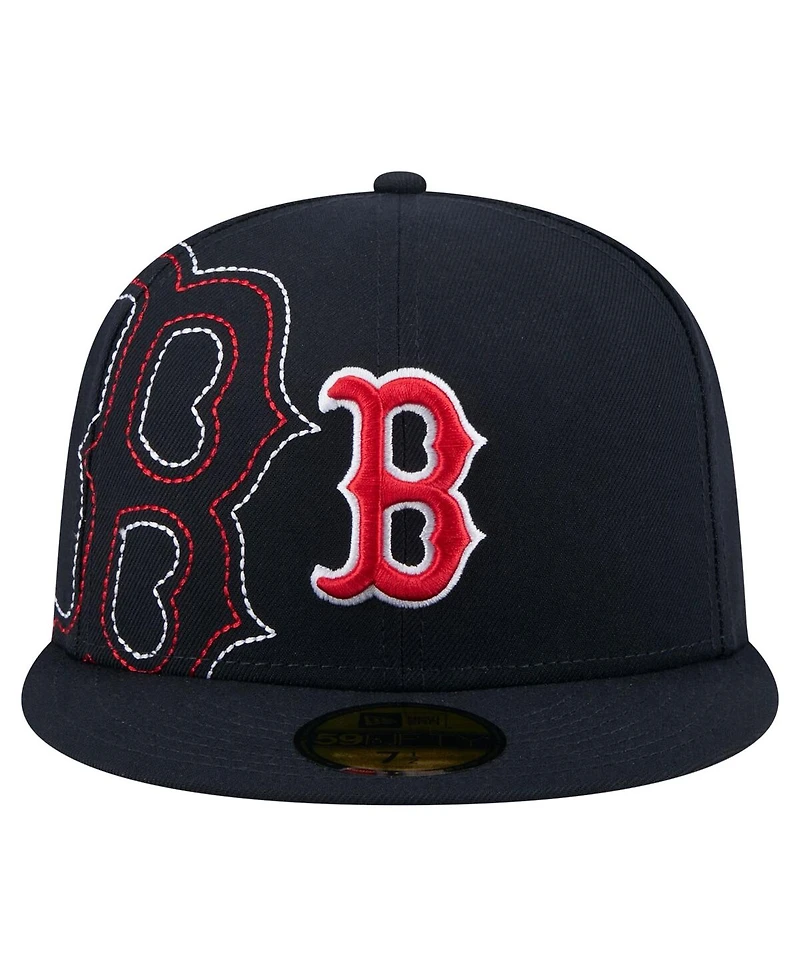 New Era Men's Navy Boston Red Sox Yarn Stitch 59FIFTY Fitted Hat