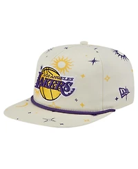 New Era Men's Cream Los Angeles Lakers Lunar Golfer Snapback Hat