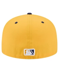 New Era Men's Gold/Navy Montgomery Biscuits Authentic Collection 59FIFTY Fitted Hat