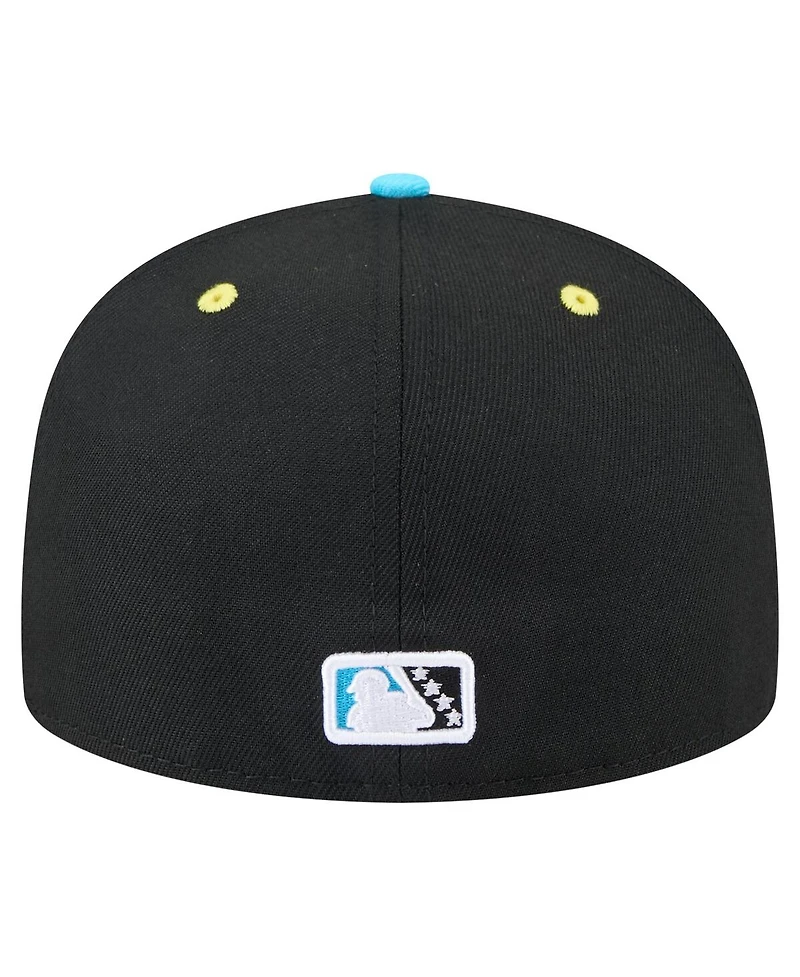 New Era Men's Black/Aqua Erie SeaWolves Copa de la Diversion 59FIFTY Fitted Hat