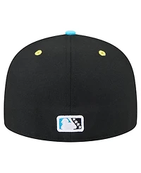 New Era Men's Black/Aqua Erie SeaWolves Copa de la Diversion 59FIFTY Fitted Hat