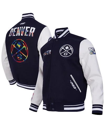 Pro Standard Men's Navy Denver Nuggets 2024/25 City Edition Wool Varsity Full-Zip Jacket