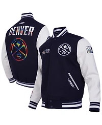 Pro Standard Men's Navy Denver Nuggets 2024/25 City Edition Wool Varsity Full-Zip Jacket
