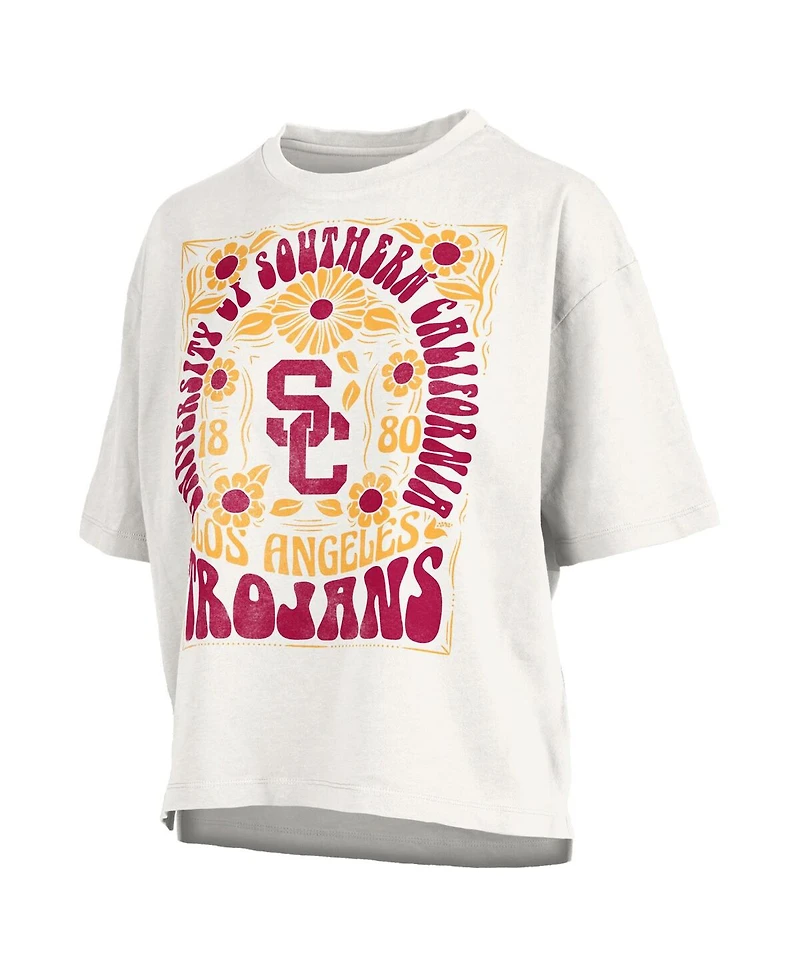 Pressbox Women's White Usc Trojans Harmony Oversized T-Shirt
