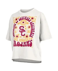 Pressbox Women's White Usc Trojans Harmony Oversized T-Shirt