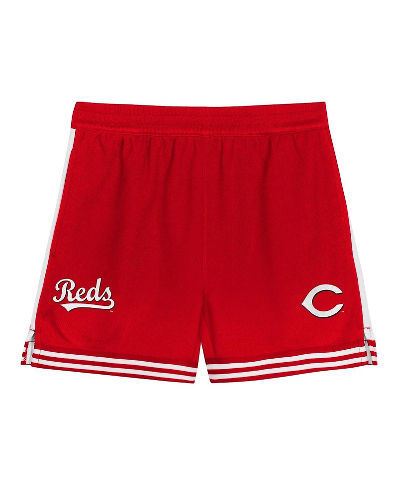 Outerstuff Toddler Gray/Red Cincinnati Reds Pinch Hitter Infielder T-Shirt and Shorts Set