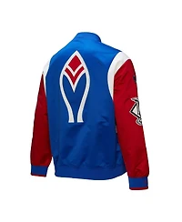 Mitchell & Ness Men's Royal/Red Atlanta Braves Cooperstown Collection Team Origins Satin Full-Snap Jacket