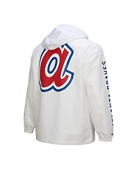 Mitchell & Ness Men's White Atlanta Braves Vintage Full-Snap Hooded Coaches Jacket