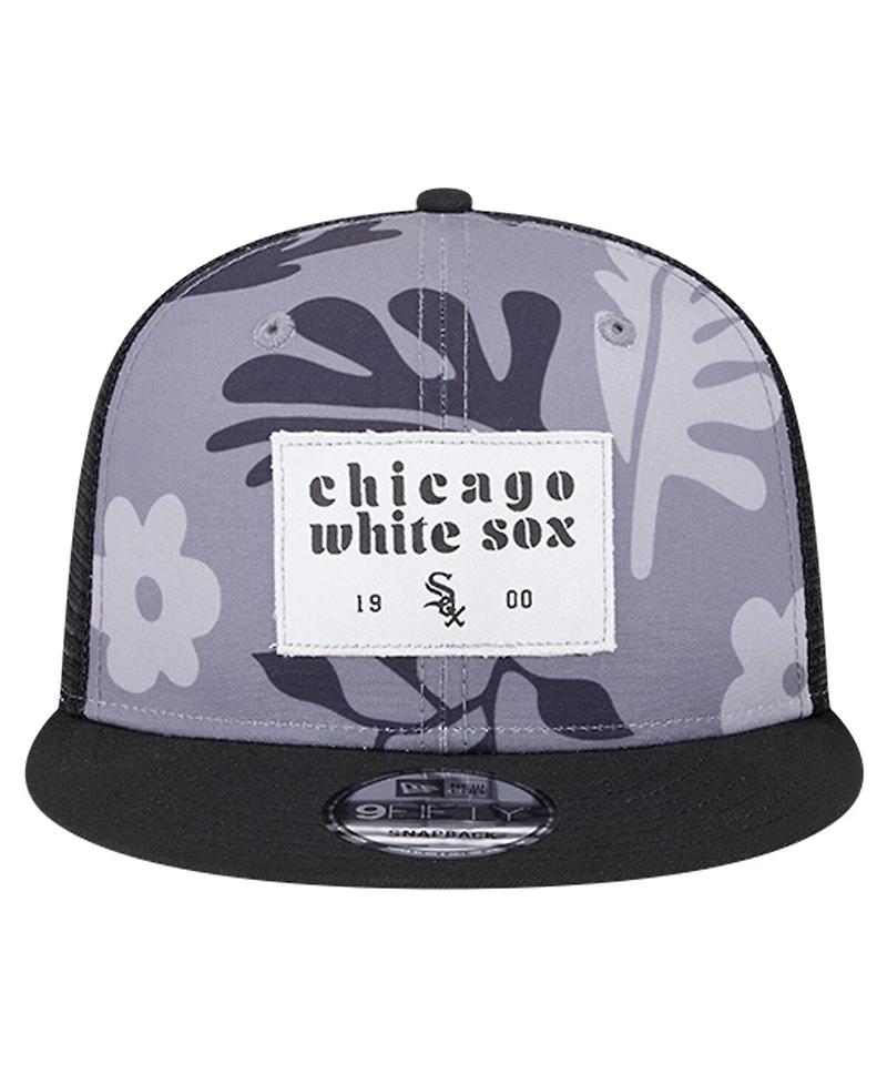 New Era Men's Black Chicago White Sox Bikini Bottom Trucker 9FIFTY Snapback Hat