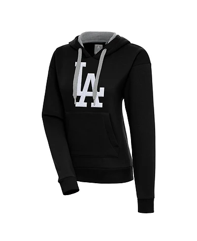 Antigua Women's Black Los Angeles Dodgers Victory Pullover Hoodie