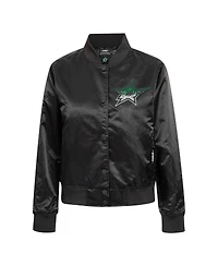 Pro Standard Women's Black Dallas Stars Rhinestone Jewels Satin Full-Snap Jacket