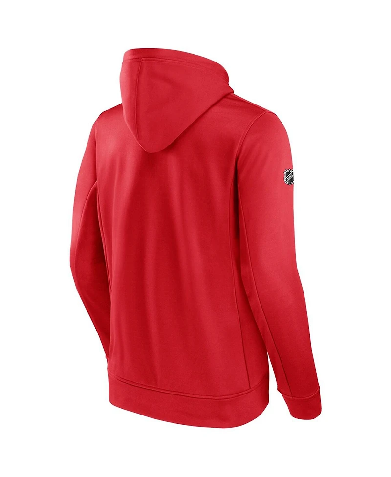 Fanatics Men's Red Columbus Blue Jackets Authentic Pro Fleece Pullover Hoodie