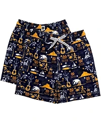 Wes & Willy Big Boys and Girls Navy Notre Dame Fighting Irish Luau Swim Trunks