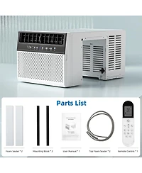 Cowsar Btu U-Shaped Window Air Conditioner Cools up to 450 Sq.Ft with 6 Modes 24H Timer, Window Ac Units, Easy to Install, Low Noise