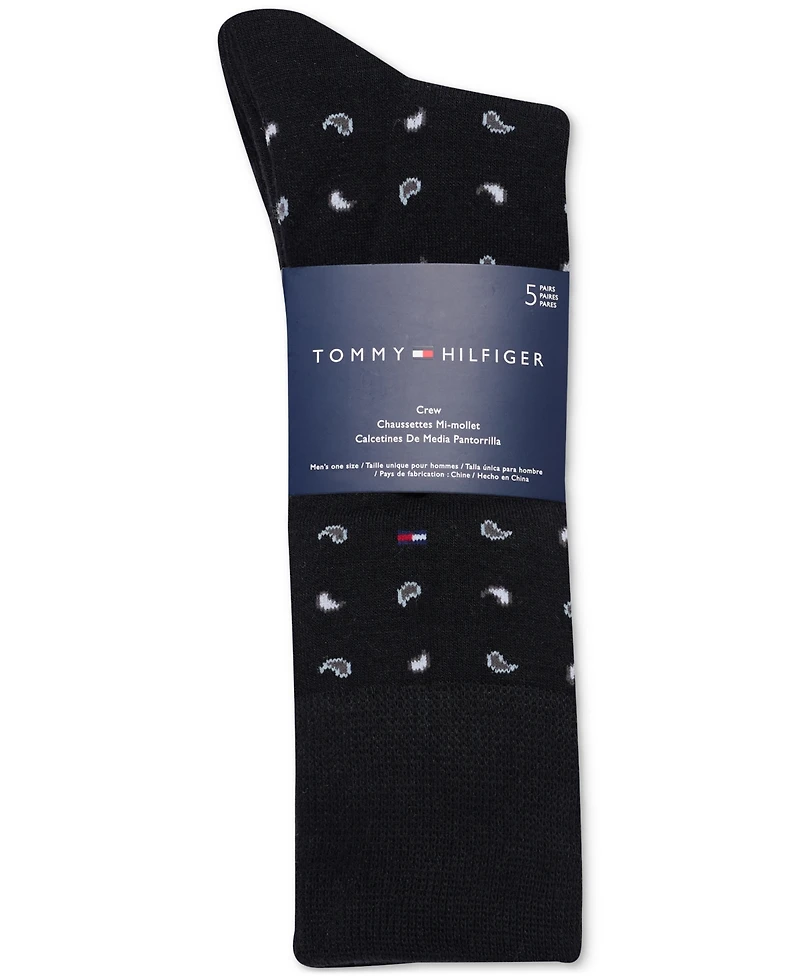 Tommy Hilfiger Men's Crew Dress Socks, Pack of 5