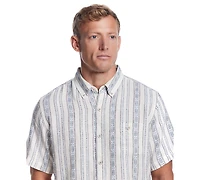 Weatherproof Vintage Men's Aztec Short Sleeve Printed Button-Down Shirt