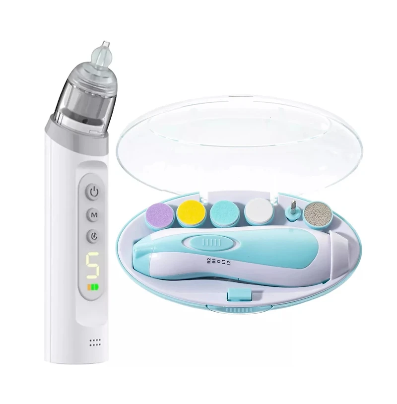 21-in-1 Baby Care Bundle: Rechargeable Nasal Aspirator & Electric Baby Nail Trimmer – Safe, Gentle, and Versatile Baby Grooming Set with Soothi
