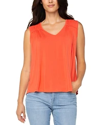 Liverpool Los Angeles Women's Sleeveless Shirred Detail Knit Top