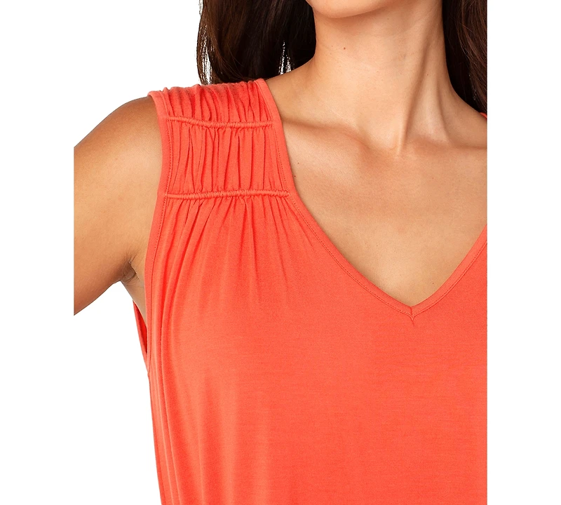 Liverpool Los Angeles Women's Sleeveless Shirred Detail Knit Top