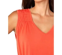 Liverpool Los Angeles Women's Sleeveless Shirred Detail Knit Top