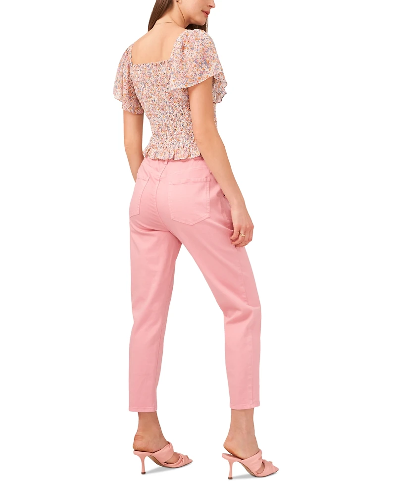 1.state Women's Paperbag-Waist Slim Pants