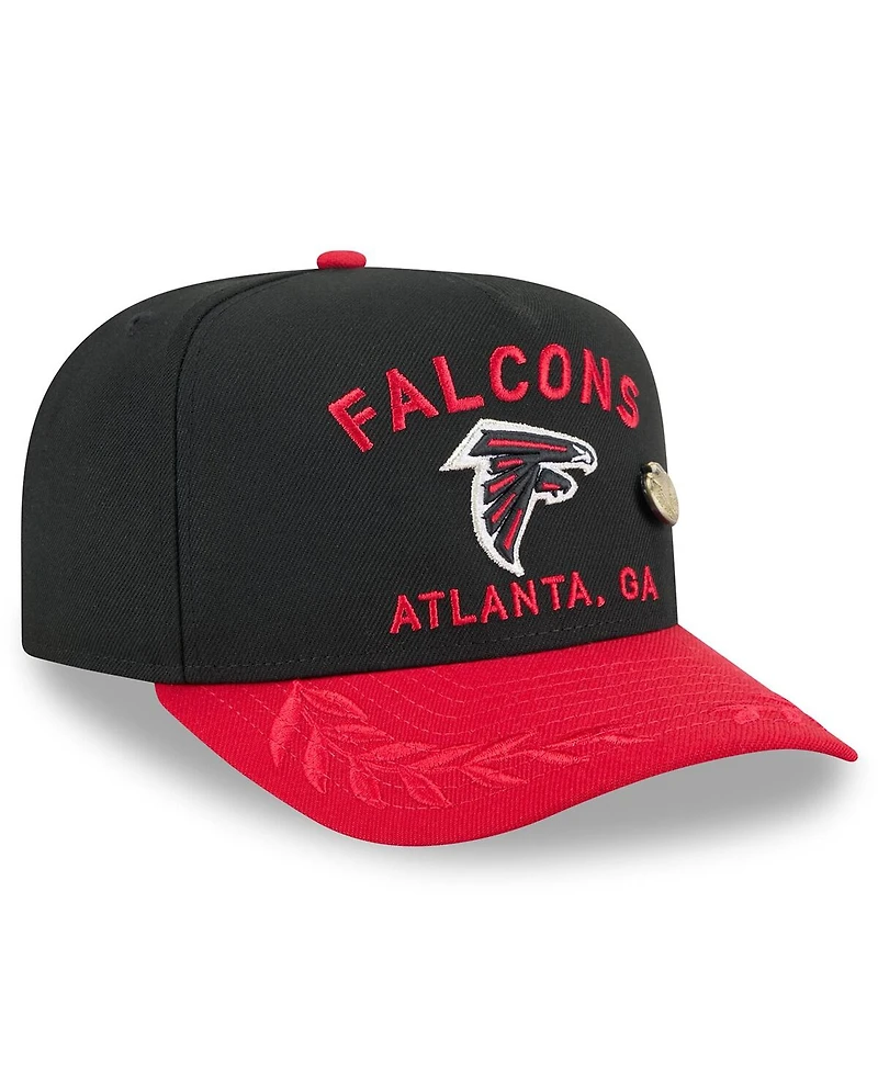 New Era Men's Black/Red Atlanta Falcons 2025 Nfl Draft On Stage A-Frame 59FIFTY Fitted Hat