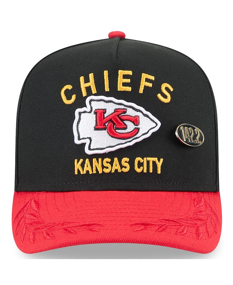 New Era Men's Black/Red Kansas City Chiefs 2025 Nfl Draft On Stage A-Frame 59FIFTY Fitted Hat