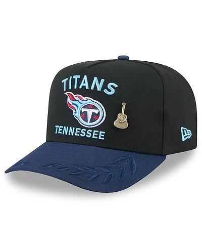 New Era Men's Black/Navy Tennessee Titans 2025 Nfl Draft On Stage A-Frame 59FIFTY Fitted Hat
