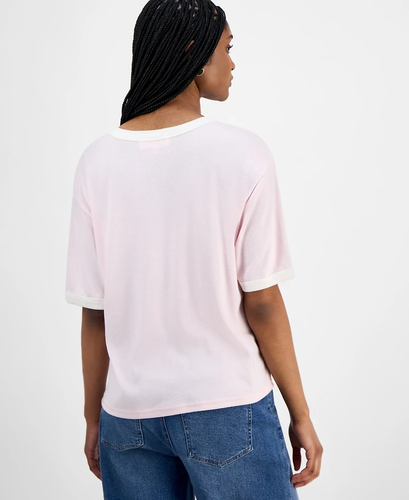 Hippie Rose Juniors' Varsity Graphic Ringer T-Shirt
