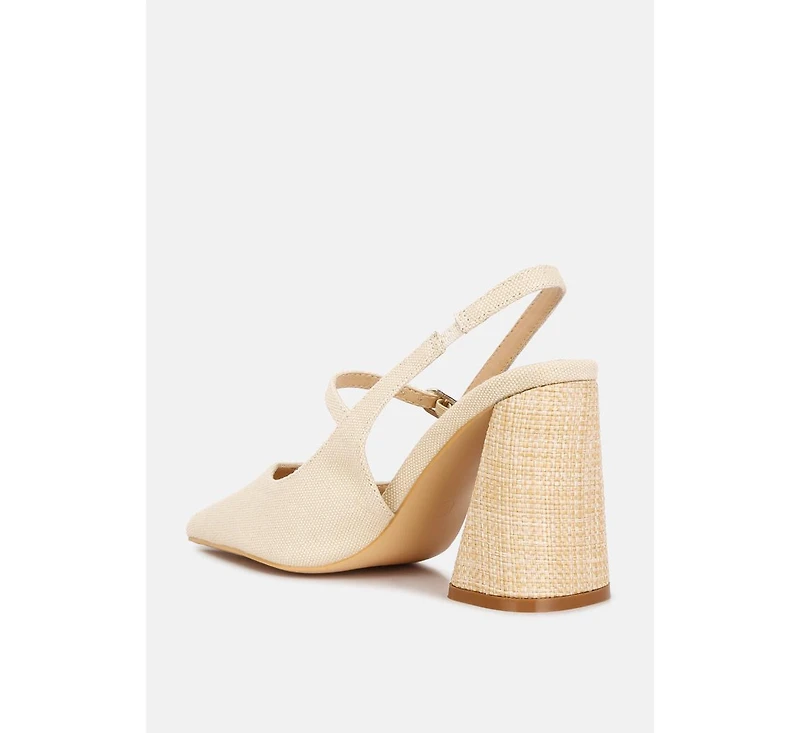 nougat flared heel party sandals