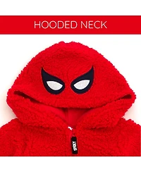Avengers Baby Boys Spider-Man Cozy Sherpa Zip Up Cosplay Coverall