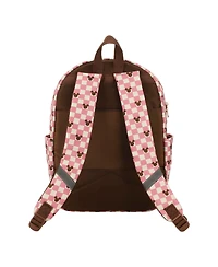 Disney Mickey Mouse Adult Pink Checkered 16.5" Travel Backpack