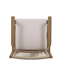Streamdale Acacia Wood Armchairs with Rope Back and Cushions, Set of 2