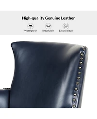 Hardamon Contemporary Leather Arm Chair with Nailhead Trim