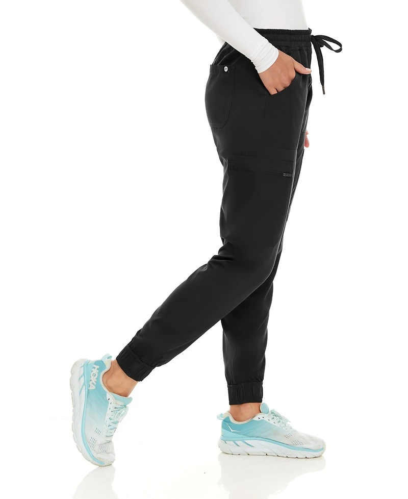 Medichic Women's Seven Pocket Cargo Scrub Pants Joggers with 4-Way Stretch