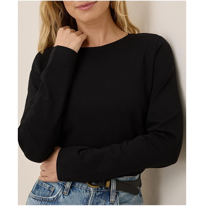 Pact Women's Organic Cotton Luxe Stretch Jersey Long Sleeve Tee