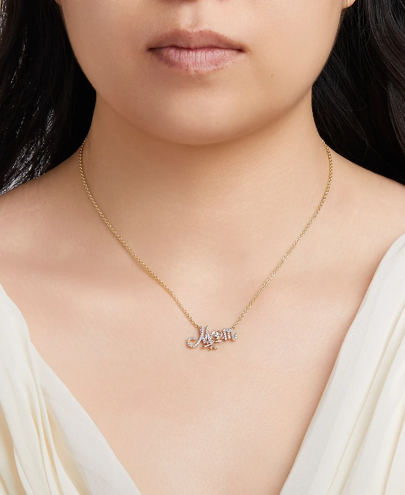 Disney Cubic Zirconia and Mother of Pearl Princess Mom Rose Necklace