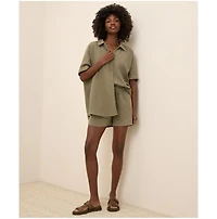 Pact Women's Organic Cotton Coastal Double Gauze Oversized Shirt 
